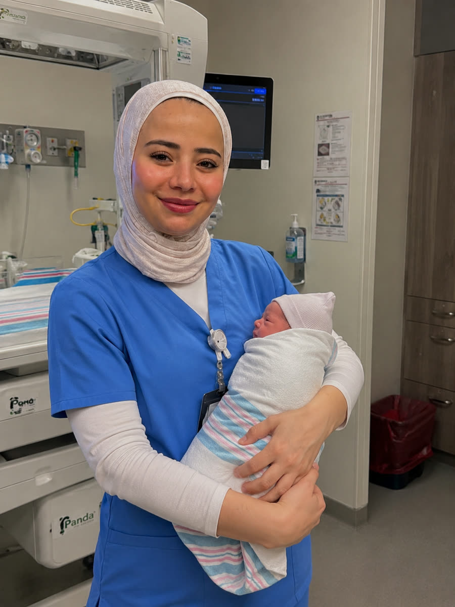 القابلة القانونية جودي تحمل مولوداً جديداً
